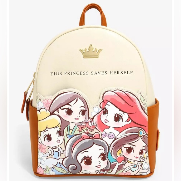 LOUNGEFLY DISNEY PRINCESS Chibi MINI BACKPACK, WALLET & CARDHOLDER! Cute Big Eye - Picture 2 of 14